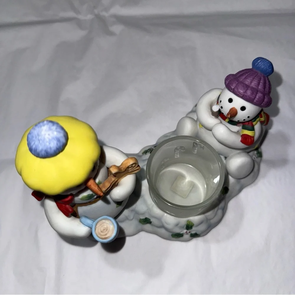 PartyLite Snowman Candle Holder with Red and Green Accents - Picture 2 of 12